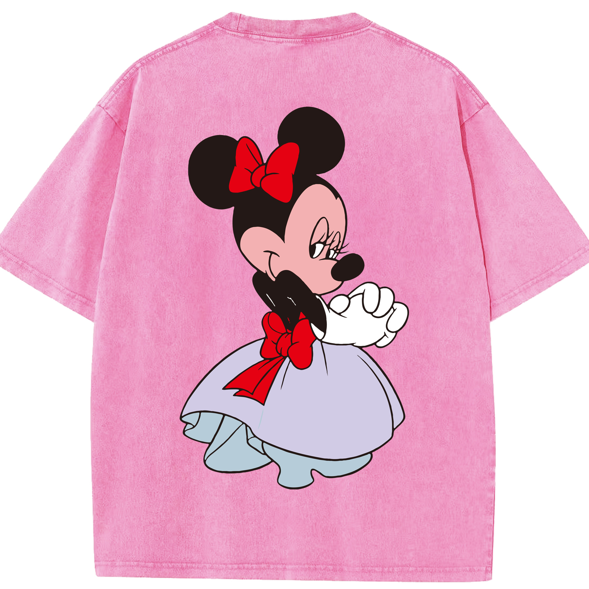 （画像用） ミッキーマウス Mickey Mouse 綿100% ヴィンテージ風 半袖Tシャツ（背面プリント）